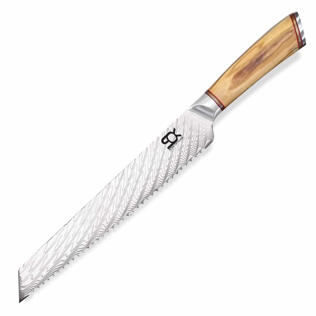 foto N�� na pe�ivo Bread 240 mm SOK Olive Sunshine Damascus